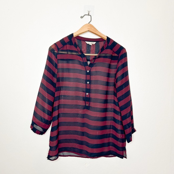 Banana Republic Lightweight Bold Stripes Business Casual Blouse Small S - Picture 2 of 7